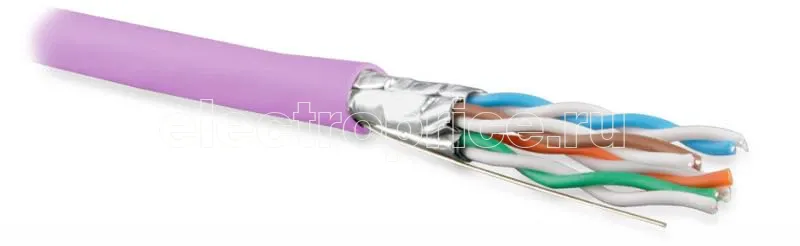 Фото Кабель витая пара U/FTP кат. 6A (10GBE) 4 пары (23AWG) ож (solid) каждая пара в экране без общего экрана нг(А)-HF -20град.C-+60град.C UFTP4-C6A-S23-IN-LSZH-PK-500 Роз (уп.500м) Hyperline 445112