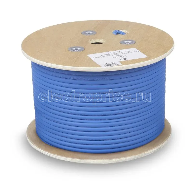 Фото Кабель витая пара S/FTP кат.8 4х2х23AWG solid LSZH нг(А)-HF SSTP-4P-Cat.8-SOLID-IN-LSZH-BL-100 (уп.100м) Cabeus 7750c-1