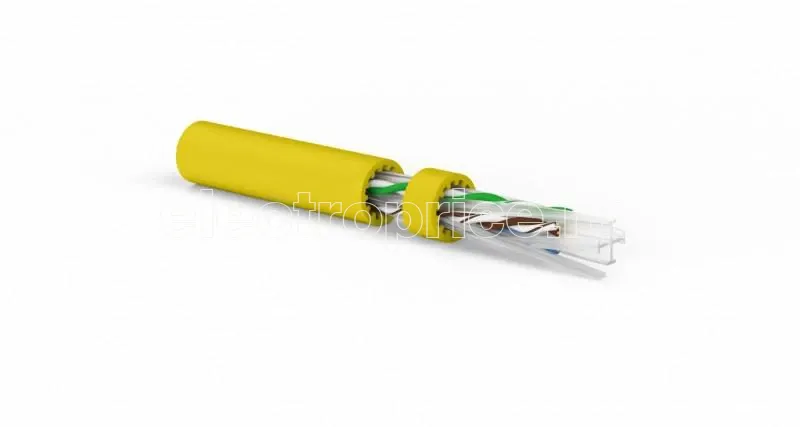 Фото Кабель витая пара неэкранир. U/UTP кат. 6a (10GBE) 4 пары (23 AWG) ож (solid) LSZH UUTP4-C6A-S23-IN-LSZH-YL-500 Ж (уп.500м) Hyperline 444598