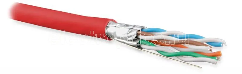 Фото Кабель витая пара U/FTP кат. 6A (10GBE) 4 пары (23AWG) ож (solid) каждая пара в экране без общего экрана нг(А)-HF -20град.C-+60град.C UFTP4-C6A-S23-IN-LSZH-RD-500 Роз (уп.500м) Hyperline 445109