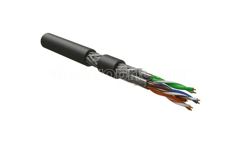 Фото Кабель для сетей Industrial Ethernet кат. 6A 4х2х23 AWG многопров. жилы (patch) S/FTP SHF2 ISFTP4-C6A-P23/7-SHF2-BK Ч (уп.500м) Hyperline 444075