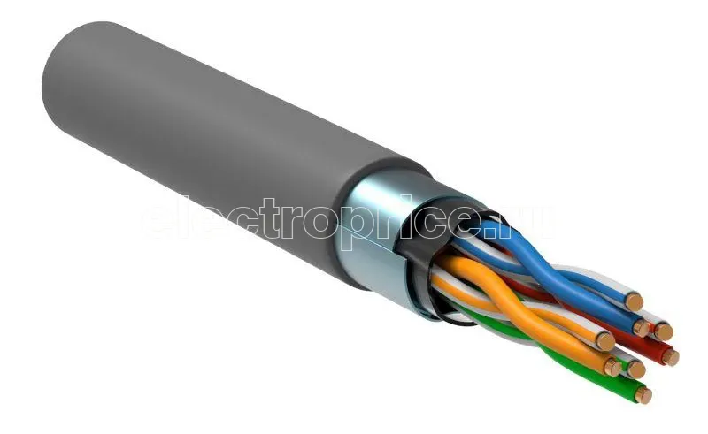 Фото Кабель витая пара F/UTP кат.5E 4х2х24AWG solid LSZH сер. (уп.305м) РФ ITK LC1-C5E04-321-R