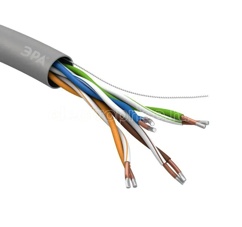 Фото Кабель витая пара U/UTP 4х2х24 AWG Cat5e CCA PVC SIMPLE (уп.100м) ЭРА Б0044439