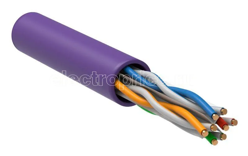 Фото Кабель связи витая пара U/UTP кат.6 4х2х23AWG solid LSZH фиолет. (уп.305м) ITK LC1-C604-126