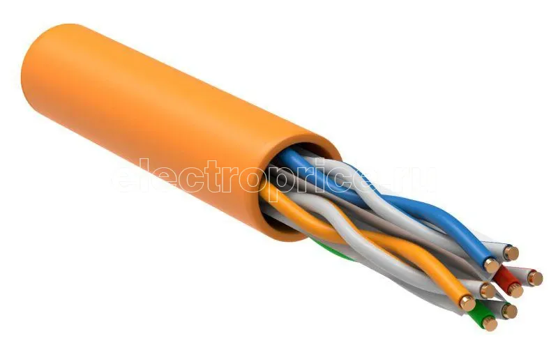 Фото Кабель связи витая пара U/UTP кат.6 4х2х23AWG solid LSZH (305м) оранж. (м) ITK LC1-C604-127