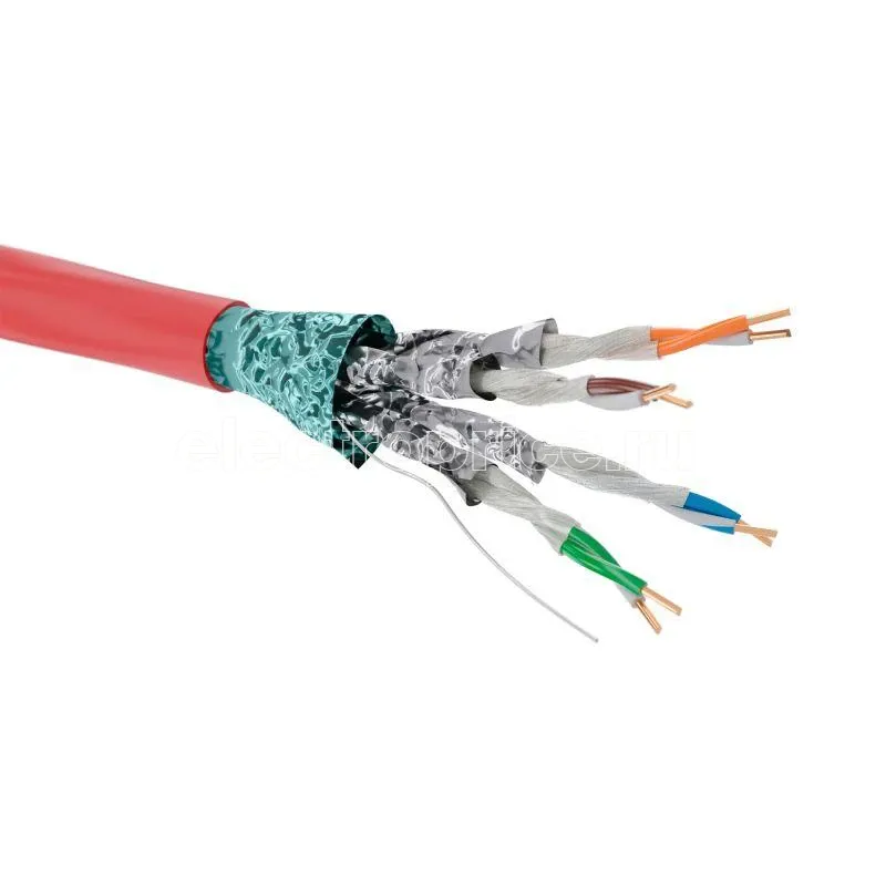 Фото Кабель CAT 6 F/FTP нг(А)-FRHF (бухта 305м) красн. DKC RN6FFA04RD