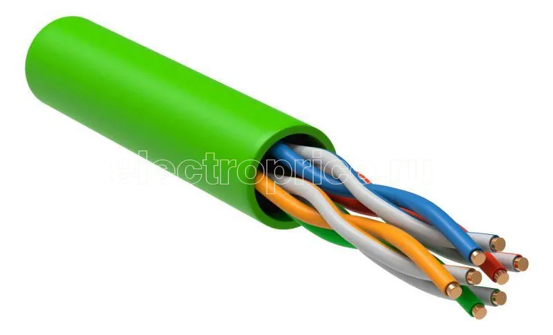 Фото Кабель витая пара U/UTP кат.5e 4х2х24AWG solid LSZH нг(А)-HFLTx зел. 305м (м) ITK LC1-C5E04-122