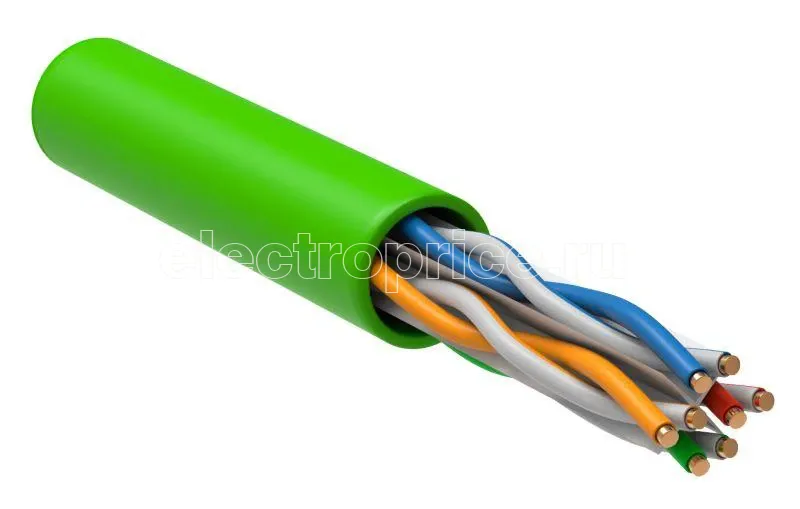 Фото Кабель связи витая пара U/UTP кат.6 4х2х23AWG solid LSZH (305м) зел. (м) ITK LC1-C604-122