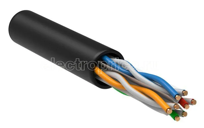 Фото Кабель связи витая пара U/UTP 4х2х23AWG кат.6 solid LDPE (305м) черн. (м) ITK LC3-C604-139