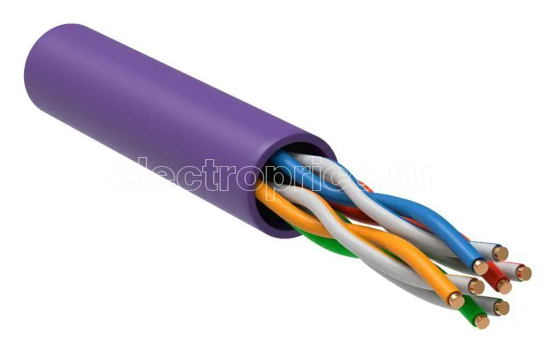 Фото Кабель связи витая пара U/UTP кат.5е 4х2х24AWG solid LSZH фиолет. (уп.305м) ITK LC1-C5E04-126