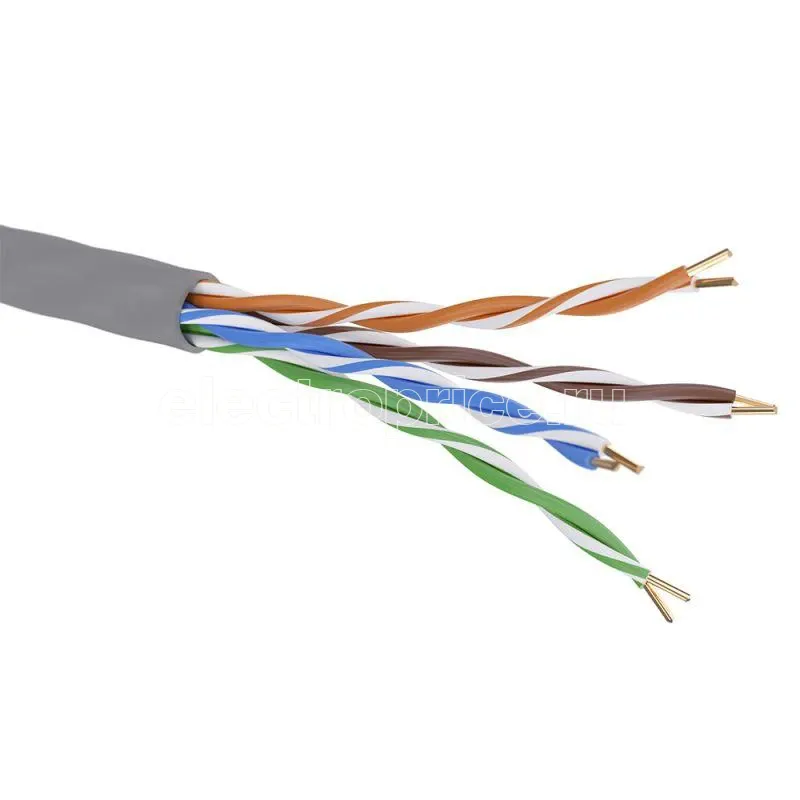 Фото Кабель витая пара U/UTP кат.5E 4х2х24AWG solid нг(А)-LSLTx сер. (уп.305м) DKC RN5EUUA03GY