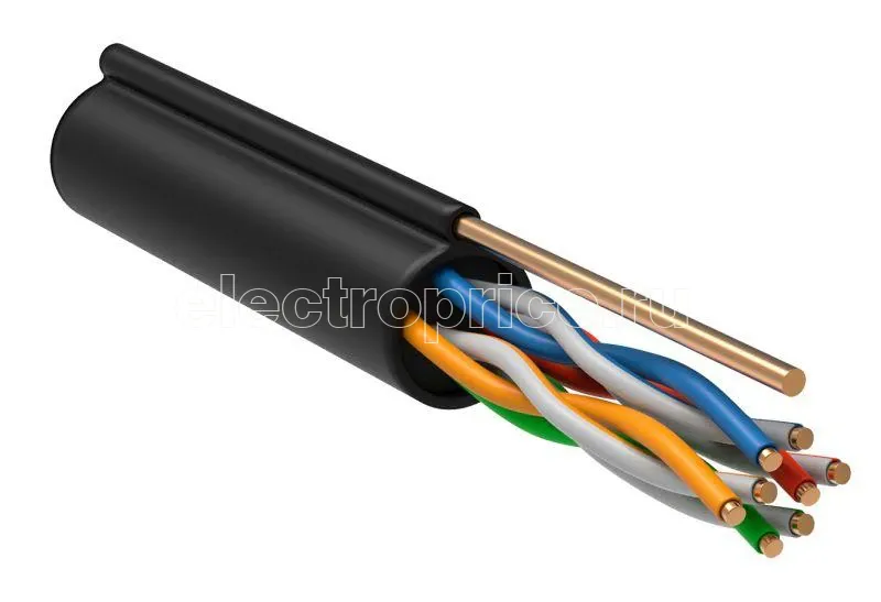 Фото Кабель связи витая пара U/UTP 5E 24AWG 4PR LDPE 1м трос 305м РФ GENERICA ITK BC3-C5E04-159-305-R-G