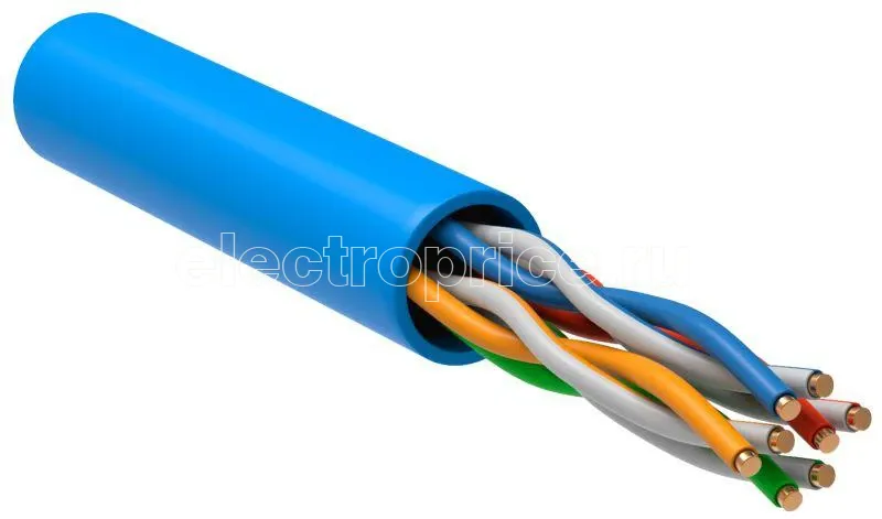 Фото Кабель связи витая пара U/UTP кат.5е 4х2х24AWG solid PVC (305м) син. (м) ITK LC1-C5E04-113