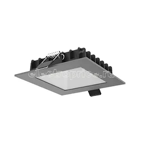 Фото Светильник светодиодный Downlight 12Вт 3000К IP44 110х110х25 квадрат. встраив. матов. сер. RAL7045 VARTON V1-R0-H0354-10000-4401230