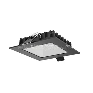 Фото Светильник светодиодный Downlight 12Вт 3000К IP44 110х110х25 квадрат. встраив. матов. черн. RAL9005 VARTON V1-R0-T0354-10000-4401230