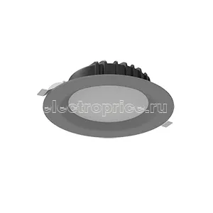 Фото Светильник светодиодный Downlight 25Вт 3000К IP54 2300лм 190х70 круглый встраив. матов. сер. RAL7045 VARTON V1-R0-H0083-10000-4402530