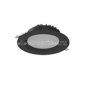 Фото Светильник светодиодный Downlight 25Вт 3000К IP54 2300лм 190х70 круглый встраив. матов. черн. муар. RAL9005 VARTON V1-R0-T0083-10000-4402530