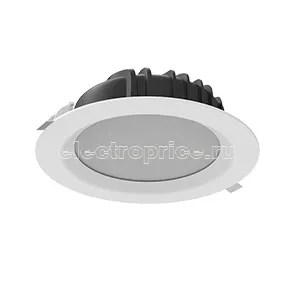 Фото Светильник светодиодный Downlight 40Вт 4000К IP54/20 3600лм 230х81 встраив. кругл. аварийный автономный постоянного действия матов. бел. RAL9010 VARTON V1-R0-00084-10A00-4404040