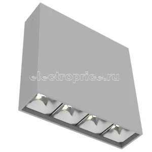 Фото Светильник светодиодный DL-Box Reflect Multi 1х4 10Вт 4000К 150х40х150 накладной 35град.х75град. RAL7045 сер. муар диммер DALI VARTON V1-R0-70253-20D23-2001040