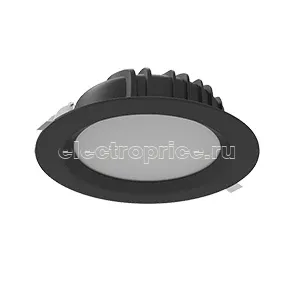 Фото Светильник светодиодный Downlight 40Вт 4000К IP54 3600лм 230х81 встраив. кругл. матов. черн. муар. RAL9005 VARTON V1-R0-T0084-10000-4404040