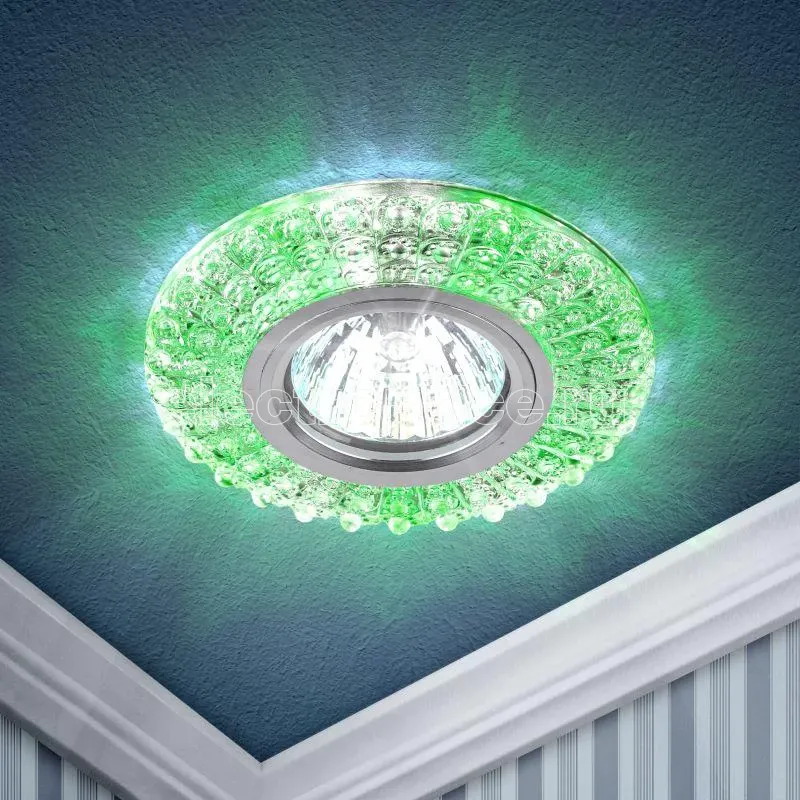 Фото Светильник светодиодный DK LD2 SL/GR+WH декор со светодиодной подсветкой (зеленый+белый) прозр. ЭРА Б0019199