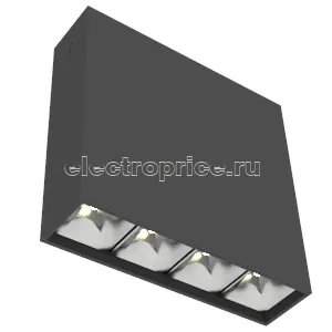 Фото Светильник светодиодный DL-Box Reflect Multi 1х4 14Вт 3000К 150х40х150 накладной 35град.х75град. RAL9005 черн. муар диммер DALI VARTON V1-R0-90253-20D23-2001430