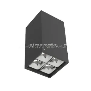 Фото Светильник светодиодный DL-Box Reflect Multi 2х2 10Вт 3000К 80х80х150 накладной 55град. RAL9005 черн. муар диммер DALI VARTON V1-R0-90254-20D55-2001030