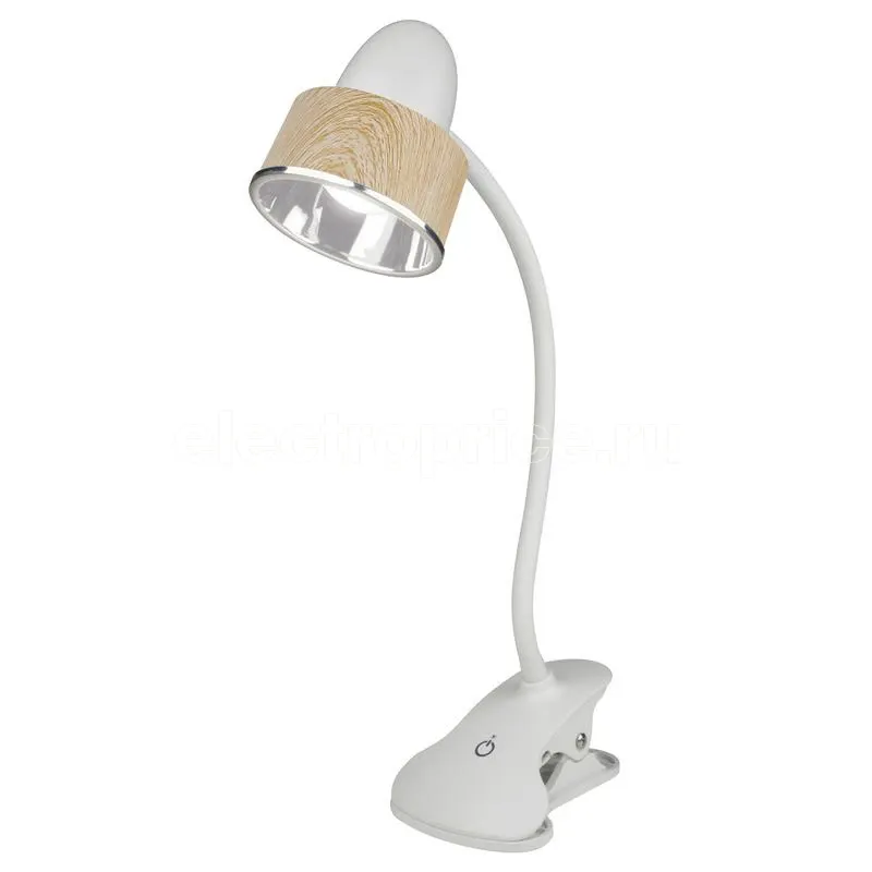 Фото Светильник настольный TLD-557 Brown/LED/350Lm/5500K/Dimmer 5Вт «прищепка» сенсор. выкл. Uniel UL-00004138