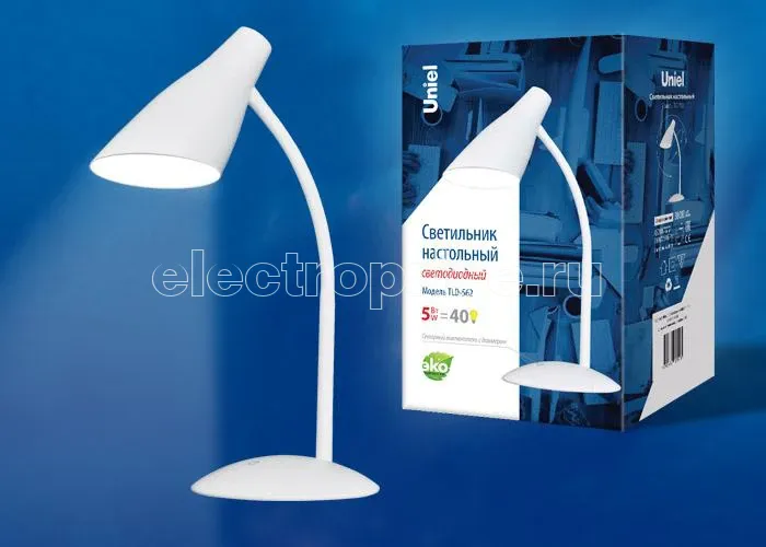 Фото Светильник настольный TLD-562 White/LED/360Lm/4500K/Dimmer 5Вт сенсор. выкл. бел. Uniel UL-00004464