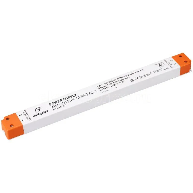 Фото Блок питания ARV-SN12100-SLIM-PFC-C 12В 8.3А 100Вт IP20 пластик Arlight 026817(1)