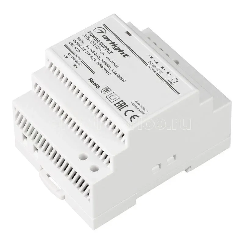 Фото Блок питания ARV-DR100-24 24В 4.2А 100Вт IP20 DIN-рейка Arlight 031087