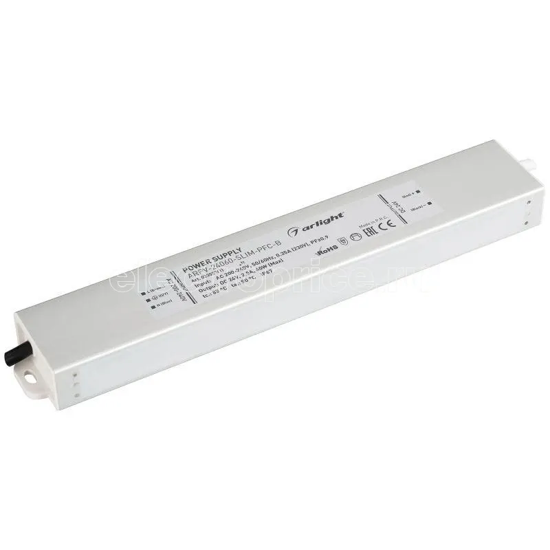 Фото Блок питания ARPV-24060-SLIM-PFC-B 24В 2.5А 60Вт IP67 метал. Arlight 023553(1)