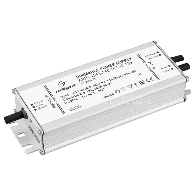 Фото Блок питания ARPV-UH24240-PFC-0-10V 24В 10.0А 240Вт IP67 метал. Arlight 024143(1)