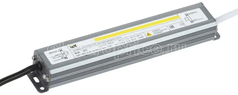 Фото Драйвер LED ИПСН-PRO 5050 50Вт 12В блок-шнуры IP67 IEK LSP1-050-12-67-33-PRO