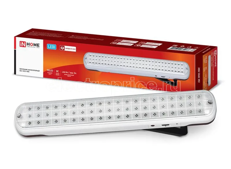 Фото Светильник светодиодный аварийный СБА 1093С-90DC 90LED Li-ion DC IN HOME 4690612032078