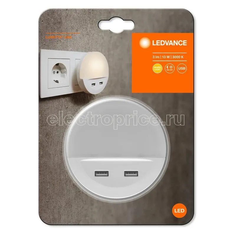 Фото Светильник LUNETTA USB 13Вт 3000К 3лм 220-240В IP20 с сенсором бел. и USB LEDVANCE 4058075266902