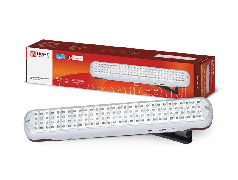 Фото Светильник светодиодный СБА 1093С-120DC 120LED Li-ion DC аварийный IN HOME 4690612031170