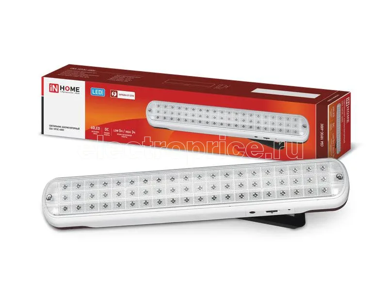 Фото Светильник светодиодный СБА 1093С-60DC 60LED lead-acid DC аварийный IN HOME 4690612031187