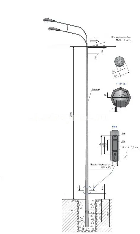 Фото Опора ТАНС.11.119.000 (СПГ-400-9.0/11.5-02-ц) OPORA ENGINEERING OE-01585