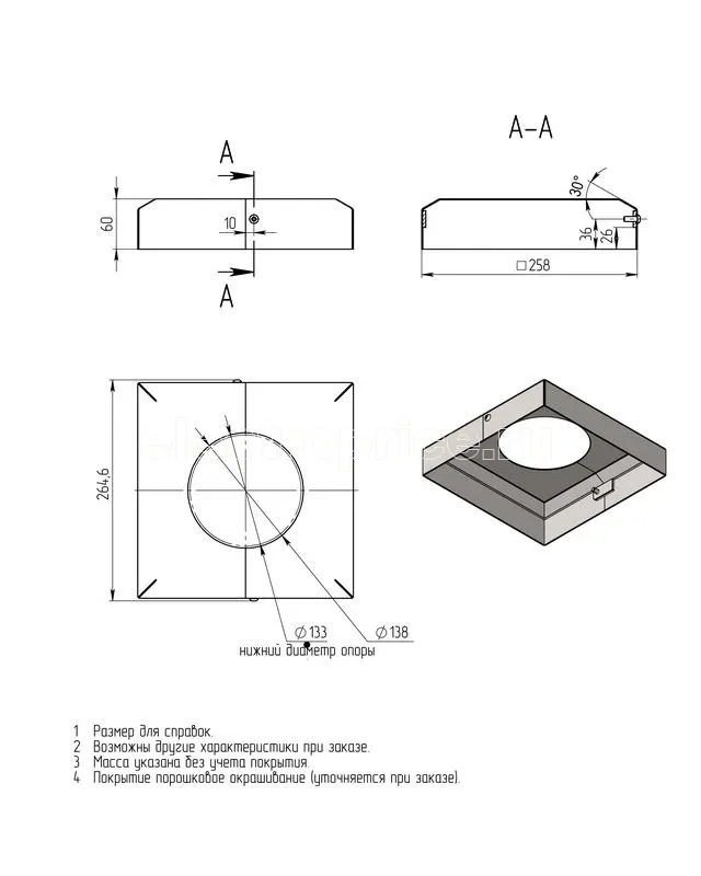 Фото Цоколь декоративный BS 240(Д133)-по Axyforma 00-009089