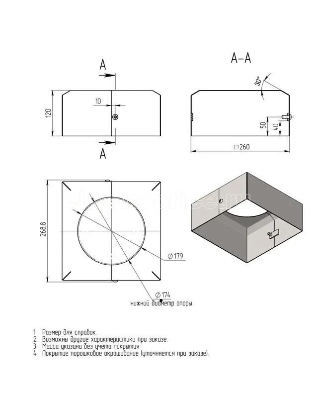 Фото Цоколь декоративный BS 240(Д174)-по Axyforma 00-009201