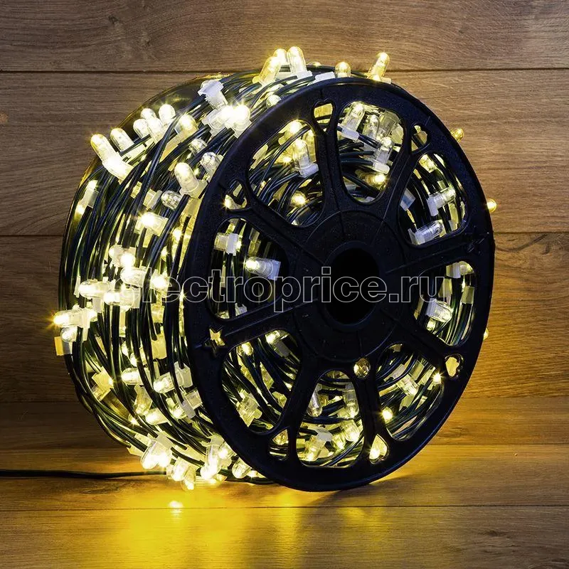 Фото Гирлянда светодиодная "LED ClipLight" шаг 15см 665LED тепл. бел. 80Вт 12В IP65 эффект мерцания flashing бел. (уп.100м) Neon-Night 325-146