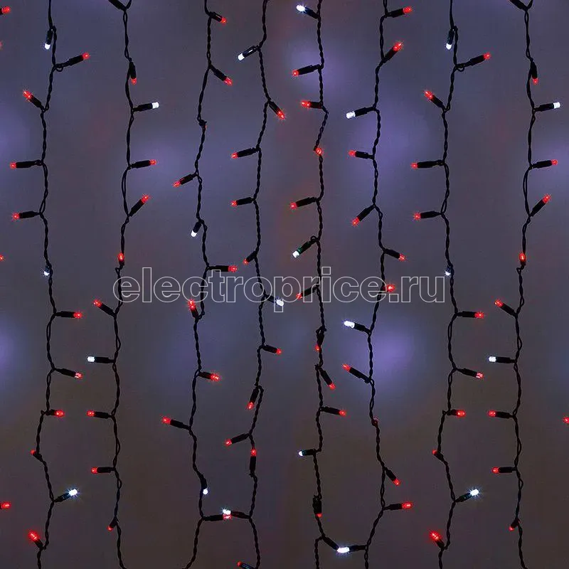 Фото Гирлянда светодиодная "Светодиодный Дождь" 2х9м LED красн. 220В эффект мерцания провод черн. Neon-Night 235-187
