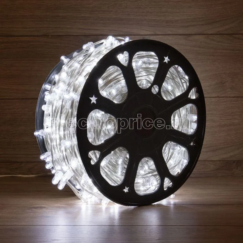 Фото Гирлянда светодиодная "LED ClipLight" шаг 15см 665LED бел. 80Вт 12В IP65 эффект мерцания flashing бел.; провод ПВХ прозр. (уп.100м) Neon-Night 325-165