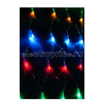 Фото Гирлянда Сеть 240LED 1.8х1.7м с контроллером (разные режимы мигания) провод 3м IP20 мультиколор Космос KOC_NET240LED_RGB