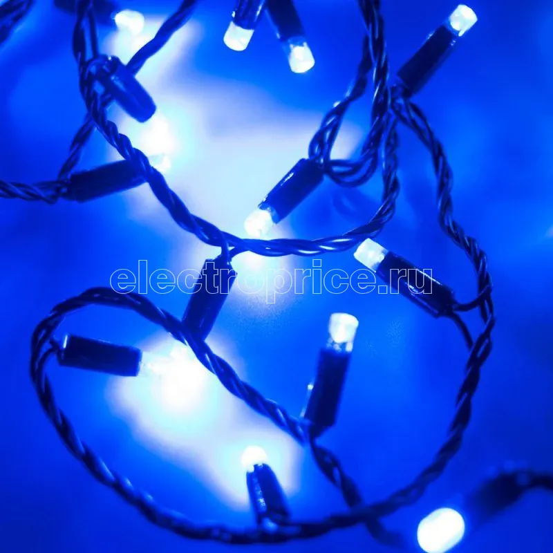 Фото Гирлянда светодиодная ARD-STRING-CLASSIC-10000-BLACK-100LED-FLASH BLUE230В 7Вт IP65 Ardecoled 025803