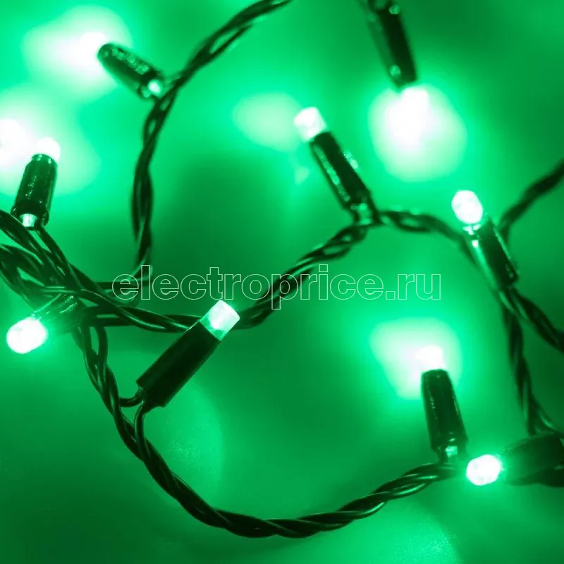 Фото Гирлянда светодиодная ARD-STRING-CLASSIC-10000-BLACK-100LED-STD GREEN230В 7Вт IP65 Ardecoled 025800