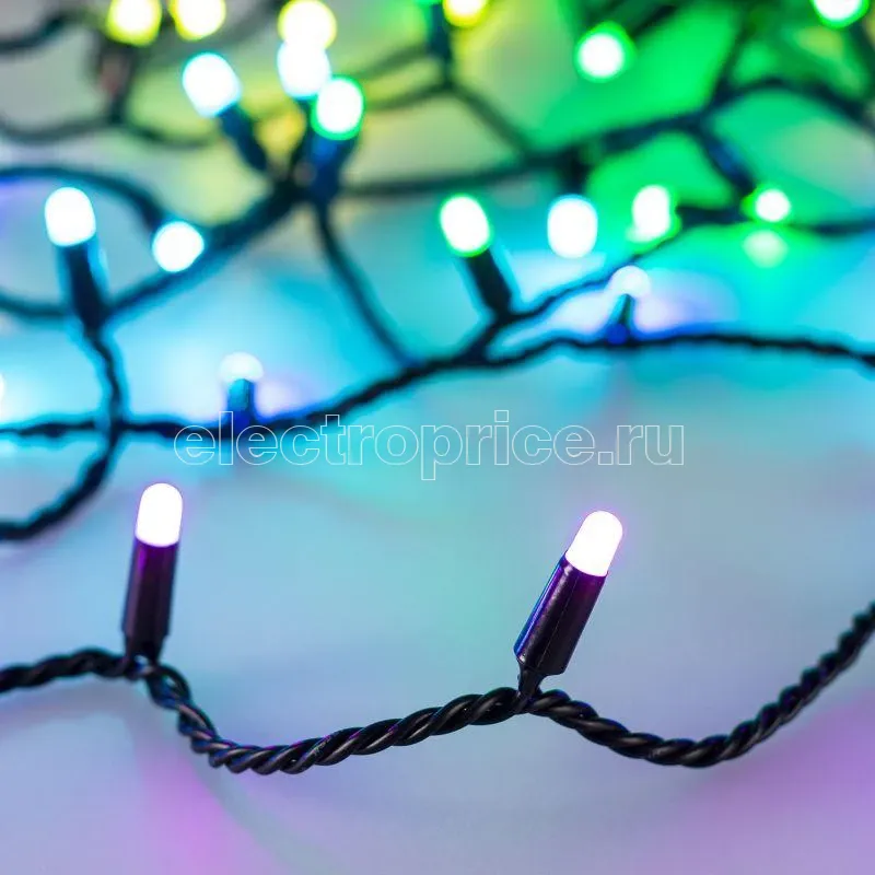 Фото Гирлянда светодиодная ARD-STRING-CLASSIC-10000-BLACK-100LED-MILK-LIVE RGB-DMX24V 10Вт IP65 Ardecoled 031746