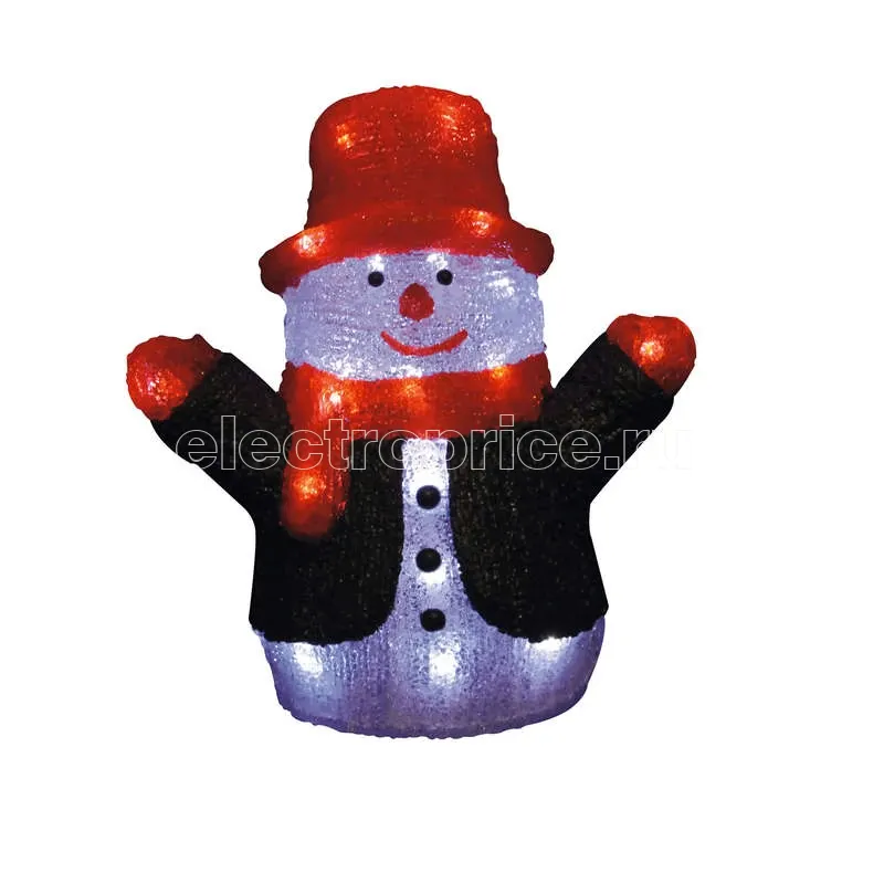 Фото Гирлянда светодиодная "Снеговик" ULD-M2730-024/STA WHITE IP20 SNOWMAN 24 LED 21х17х30см бел. IP20 Uniel 09557