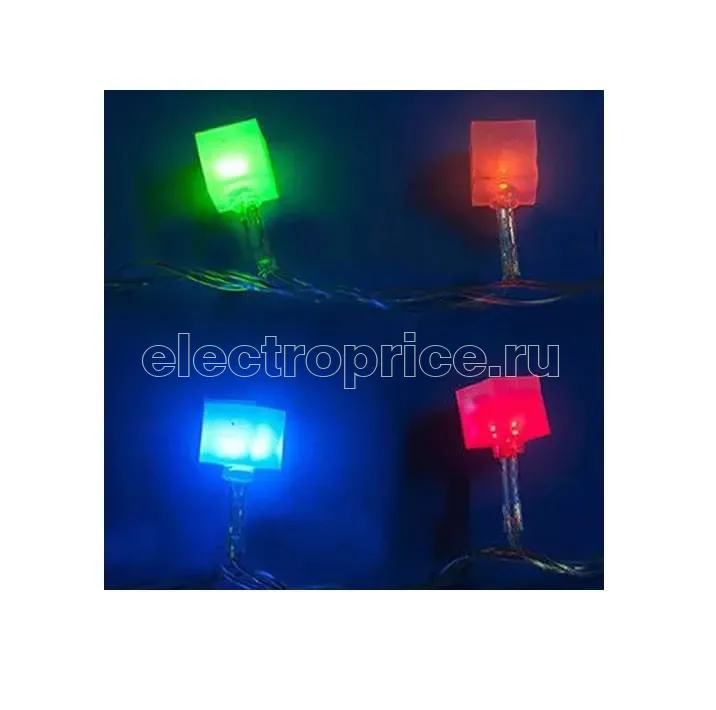 Фото Гирлянда светодиодная «Кубики» ULD-S0700-050/DTA MULTI IP20 CUBES-1 с контроллером 50LED (дл.7м) Uniel 7932